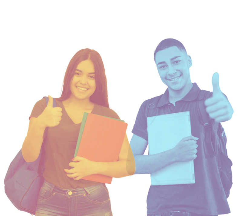 Uma mulher e um homem confiantes para os estudos